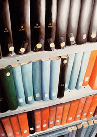 Painting of folders painted by Matthew Mullins.